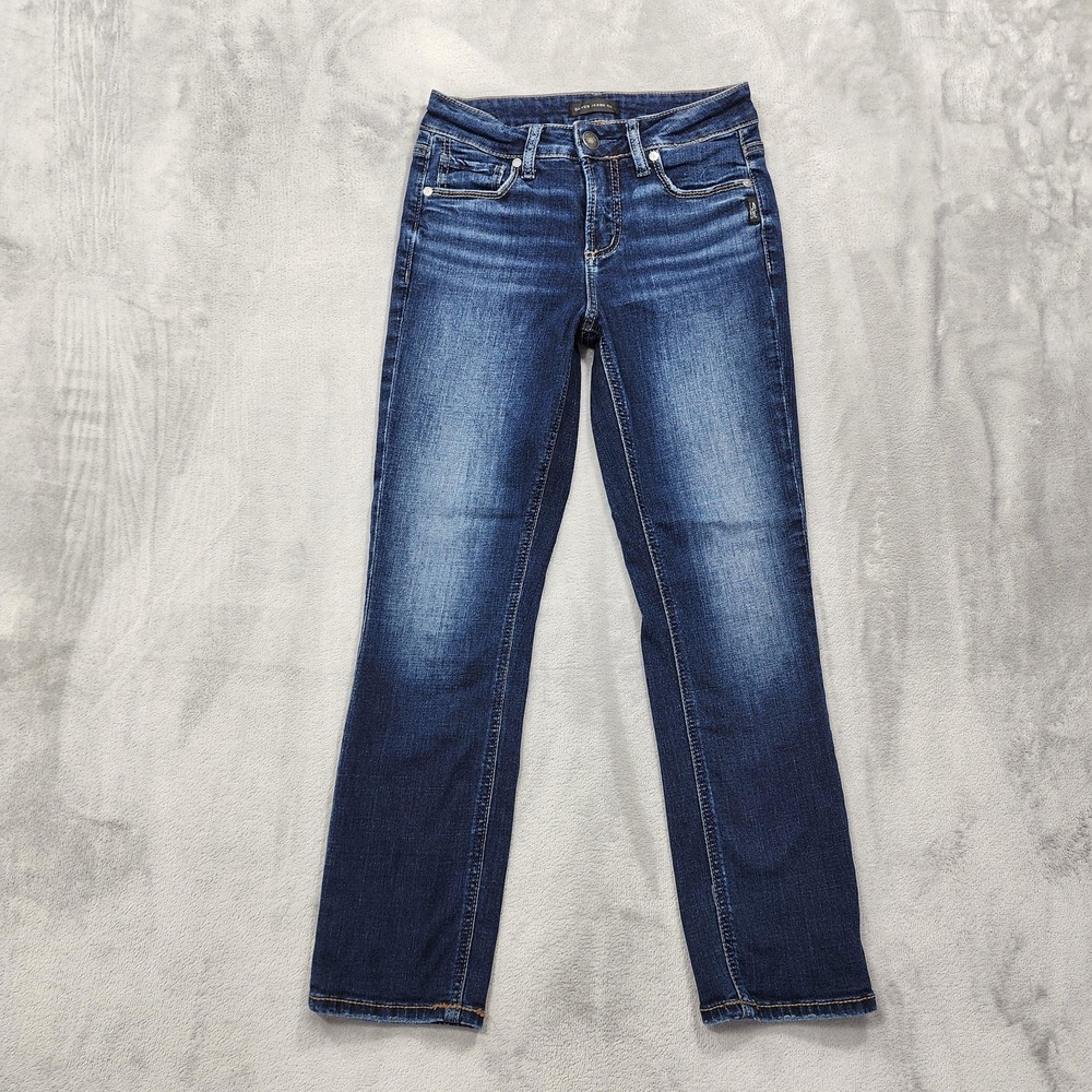 Silver Jeans Co Jeans Womens 26 Blue Mid Rise Suki Capri Stretch Denim Dark Wash